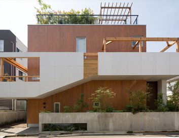 木とコンクリートが融合したドックランのある家施工画像
